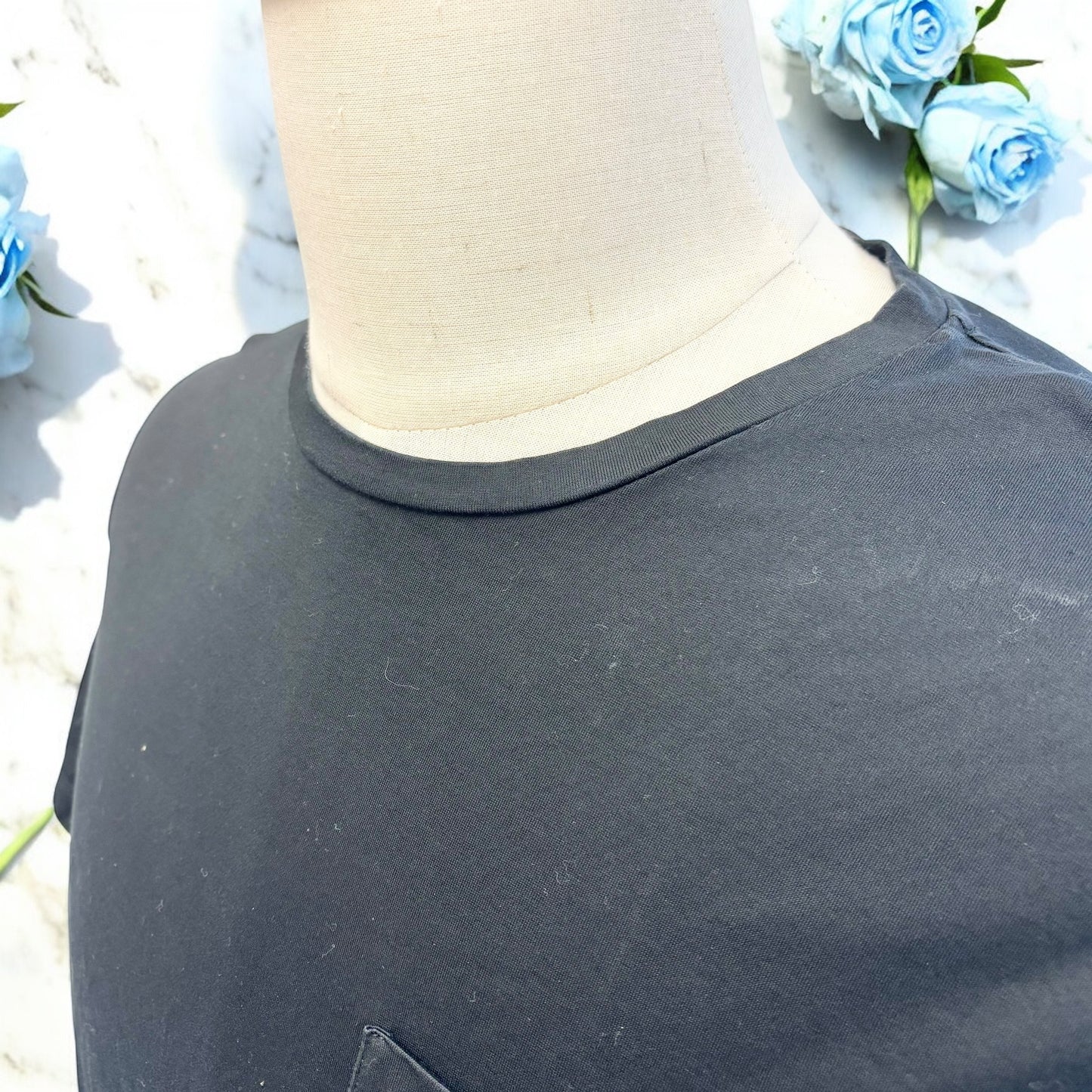 美品✨プラダ 胸ポケット コットン Tシャツ ブラック