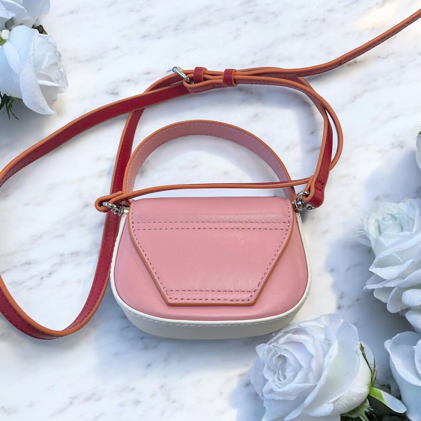 美品✨ディーゼル 1dr Dプレート ショルダーバック ピンク