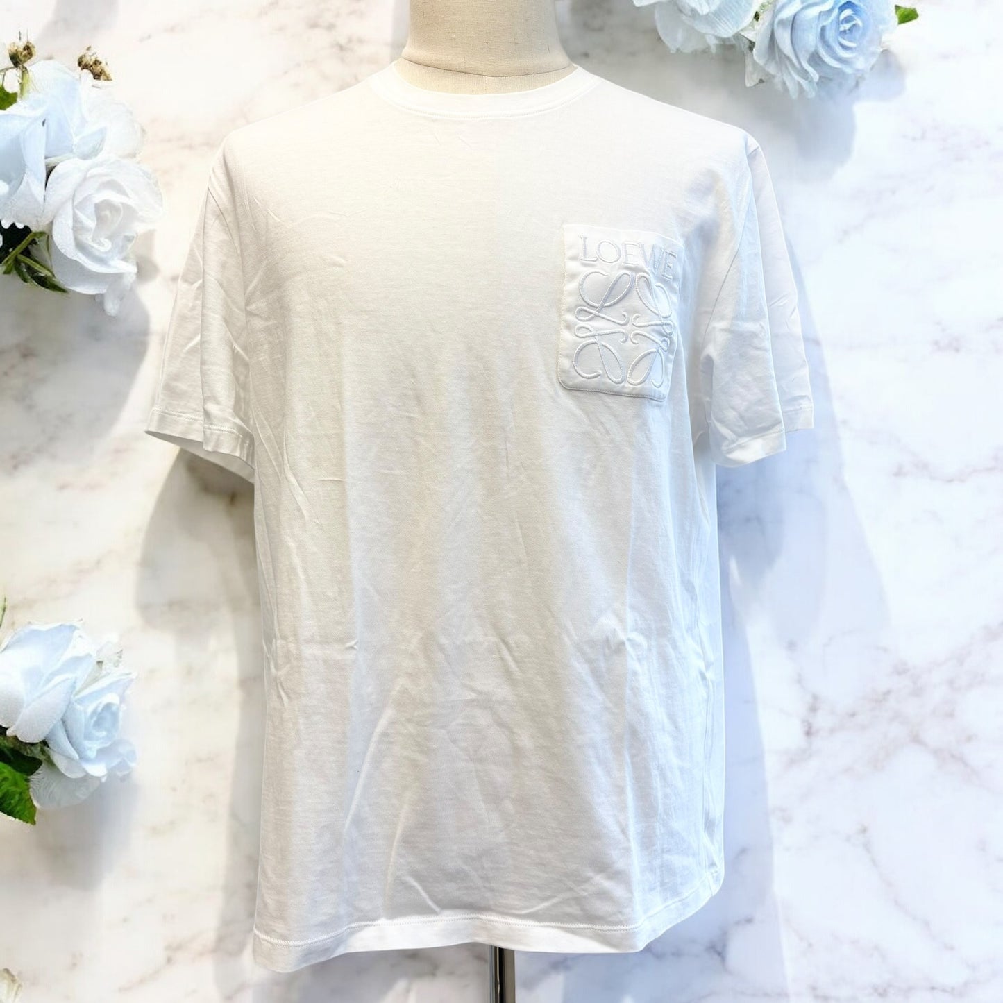 美品✨ロエベ アナグラム 胸ポケット Tシャツ ホワイト