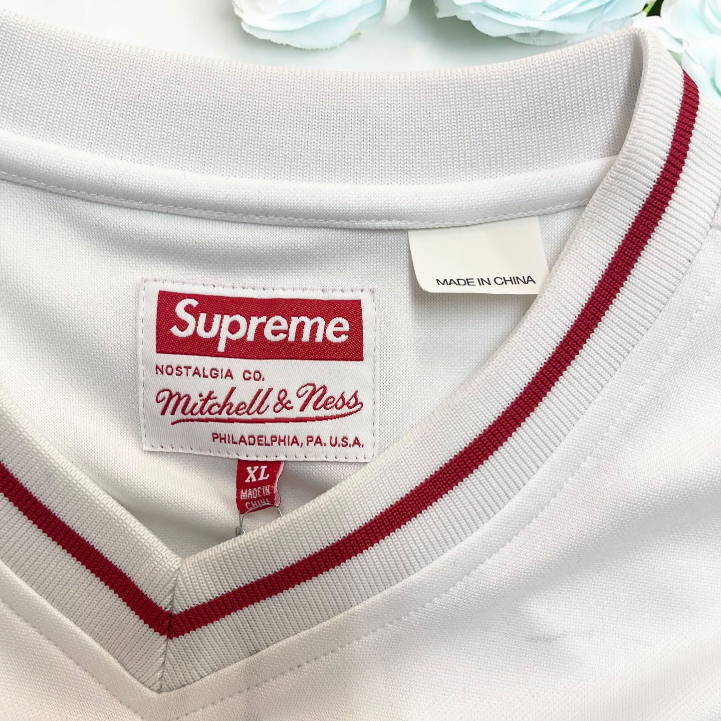 良品✨シュプリーム ミッチェルアンドネス フットボール Tシャツ ホワイト