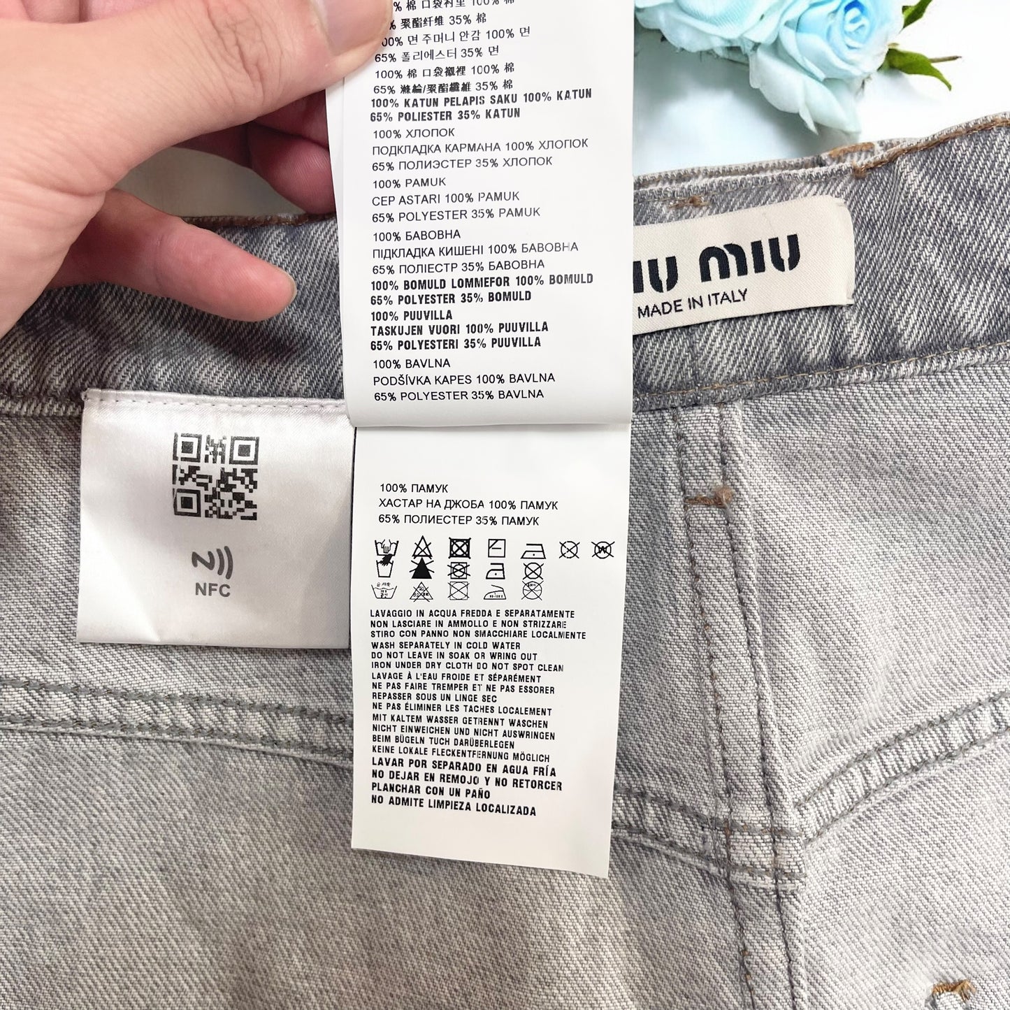 極美品✨ミュウミュウ デニム ショートパンツ グレー