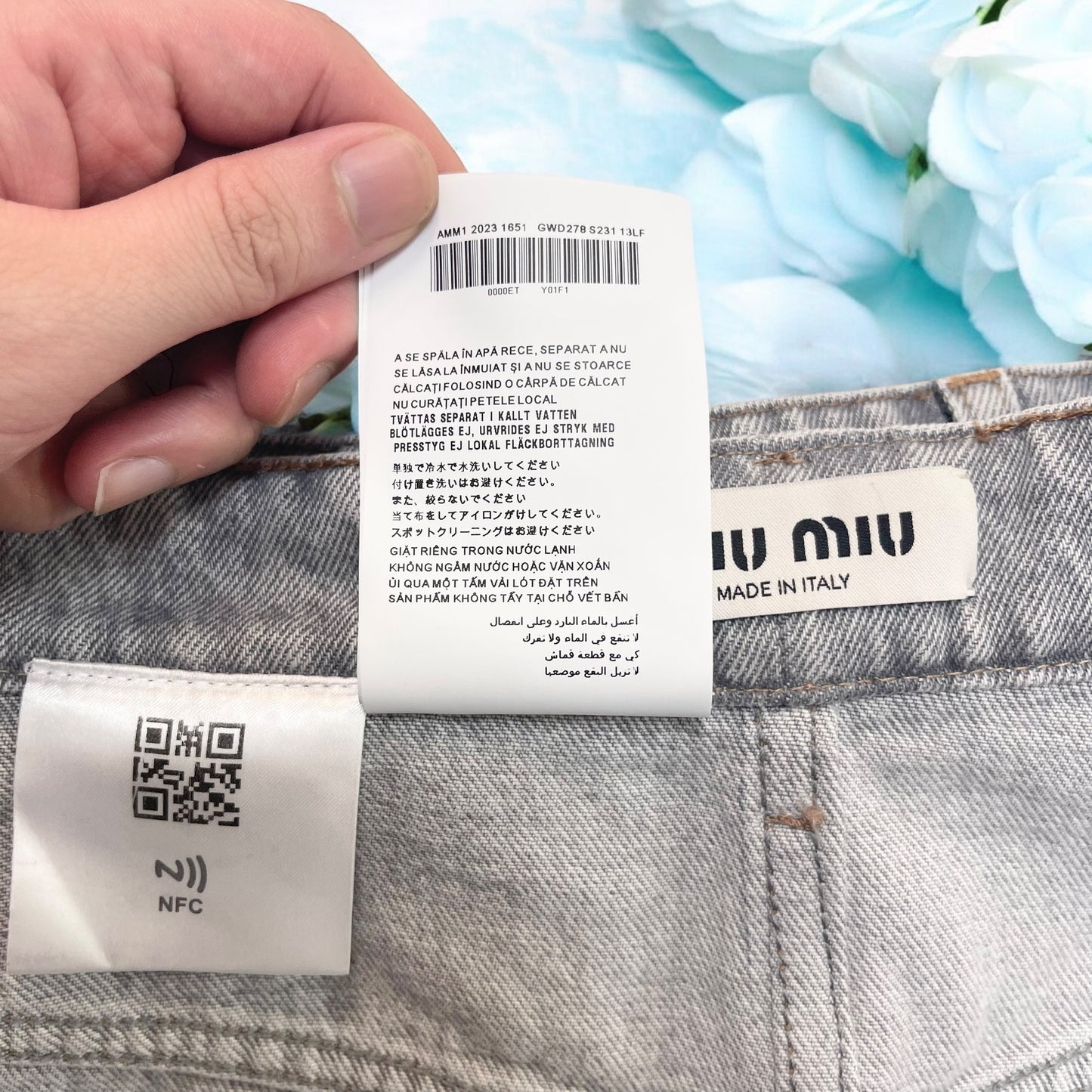 極美品✨ミュウミュウ デニム ショートパンツ グレー