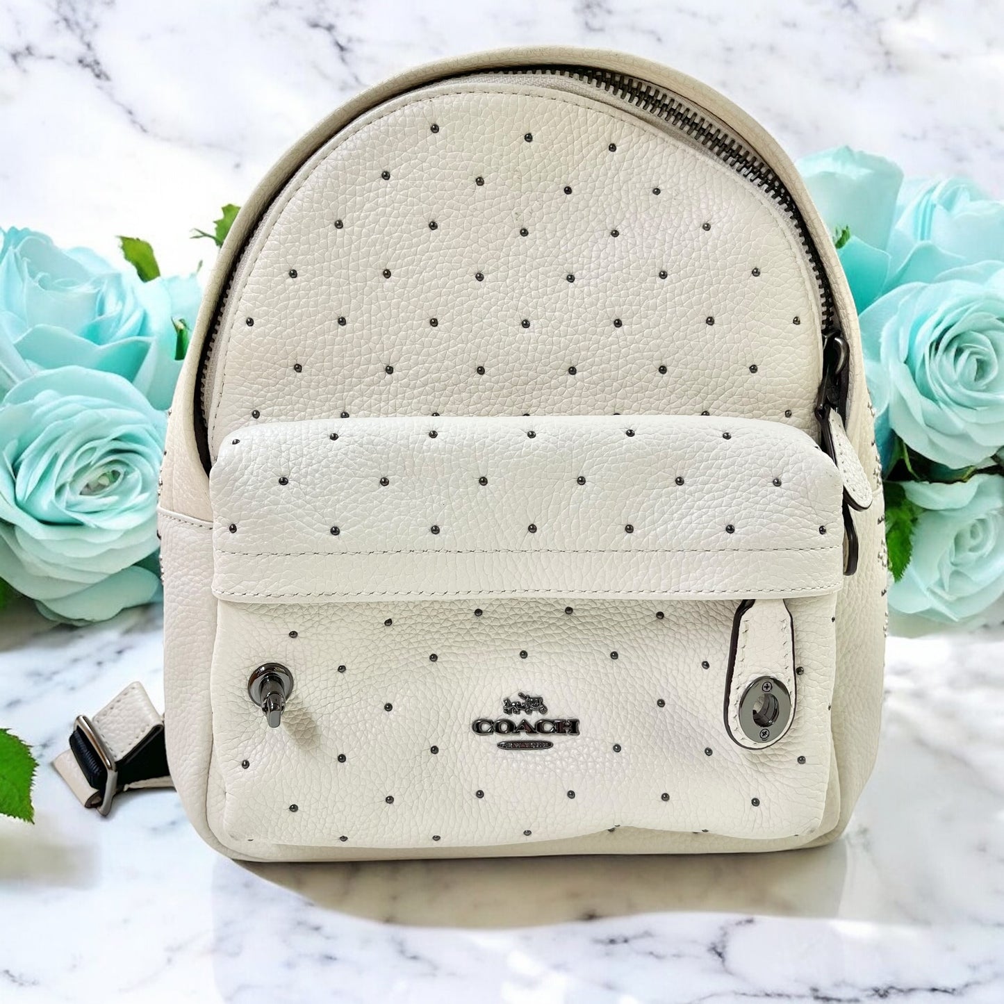 極美品✨コーチ スタッズ リュック バックパック アイボリー